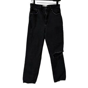 Abercrombie & Fitch High-Rise Black Distressed Jeans